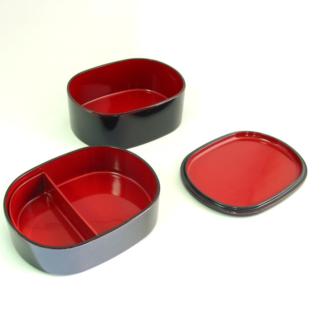 京小判弁当箱 溜内朱 漆塗り ランチボックス 11-12404【製造中止