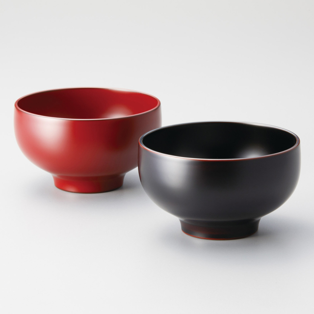 夫婦椀 一会松 消溜・古代朱 2客セット 木製 漆塗り 12-03603 漆器の井助