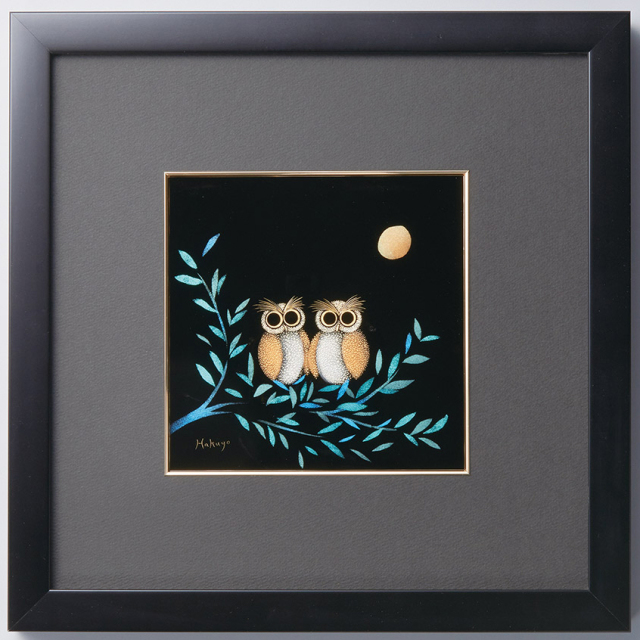 パネル 幸運の月うさぎ 木製 漆塗り 12-14402 漆器の井助