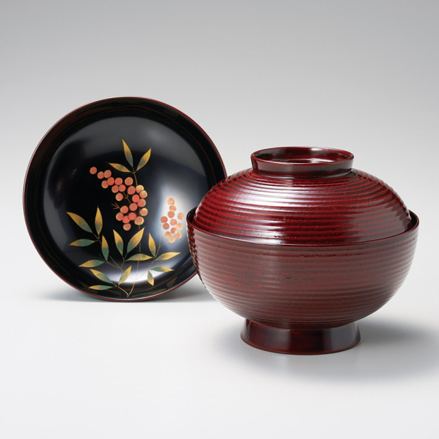 吸物椀 沈金菊彫 溜 木製 漆塗り 12-00404 漆器の井助