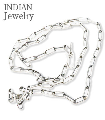 INDIAN JEWELRY ナバホ族|ハンドメイド|シルバーチェーン|63cm『Navajo