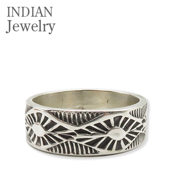 INDIAN JEWELRY ナバホ族|スタンプワーク|リング『Navajo Stampede