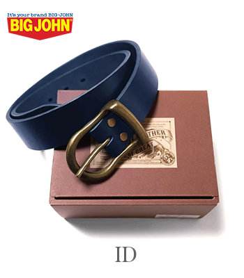 BIG JOHN ビッグジョン 姫路レザー|6ホール|ブラスバックル|インディゴ