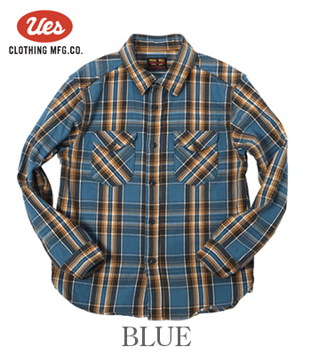 UES ウエス 長袖|ヘビーネル|チェックワークシャツ『先染めヘビー