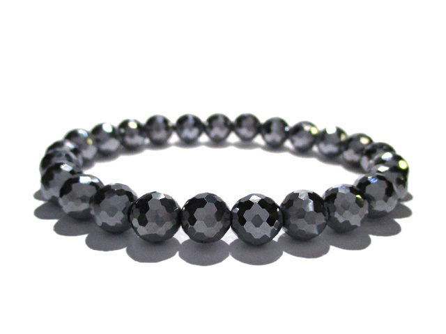 テラヘルツ鉱石 8mm ミラーボールカット ブレスレット（高純度人工