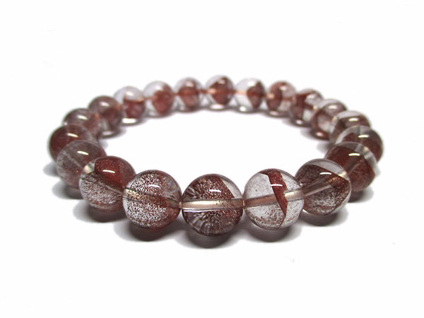 レッドファントムクォーツ 水晶 ブレスレット 約10mm 天然石専門店