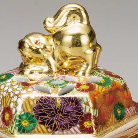 高級ギフト ご贈答品 九谷焼4.5号香炉 金花詰 【九谷焼販売のうつわの
