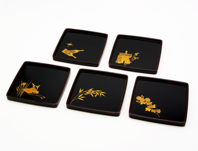 復興支援》輪島塗 銘々皿（溜塗 五節句蒔絵） かぶらきでしか買えない