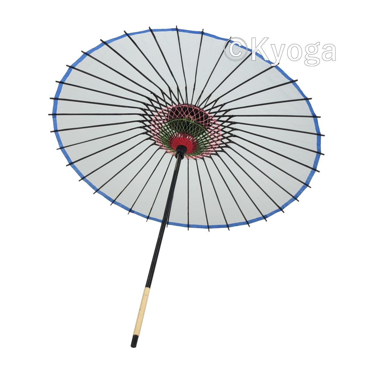 和傘・野点傘専門店 恭雅】 和傘 − 絹傘 1尺4寸 無地 水色 継柄