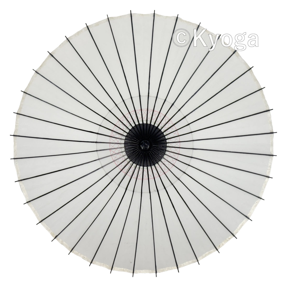 和傘・野点傘専門店 恭雅】 和傘 − 絹傘 1尺4寸 無地 白 継柄