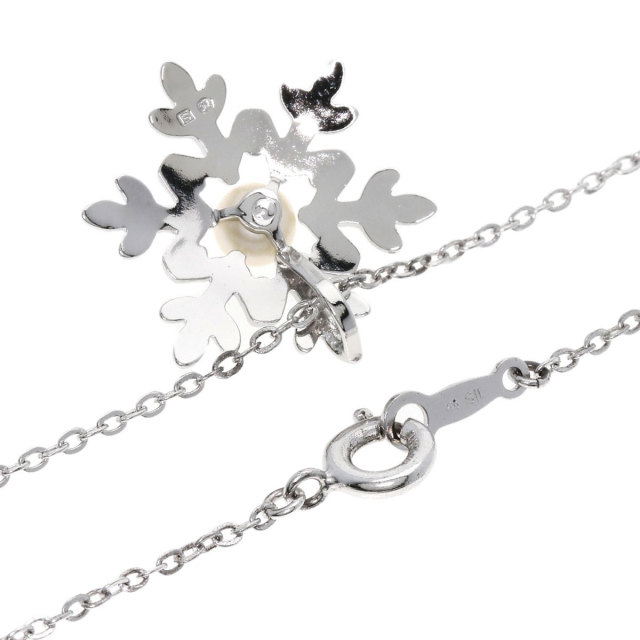 MIKIMOTO ミキモト 雪の結晶モチーフ アコヤパール 真珠 ネックレス