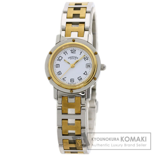 HERMES エルメス CL4.220 クリッパー ナクレ 腕時計 ステンレス