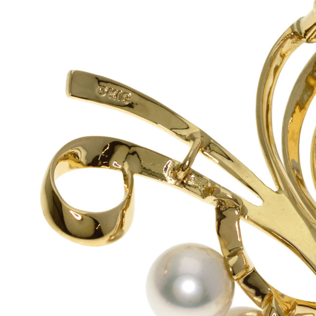 MIKIMOTO ミキモト パール 真珠 ブローチ K18イエローゴールド
