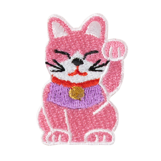 KYWS-162P／ワッペン／招き猫(ピンク)／まねきねこ／【ゆうパケット可】