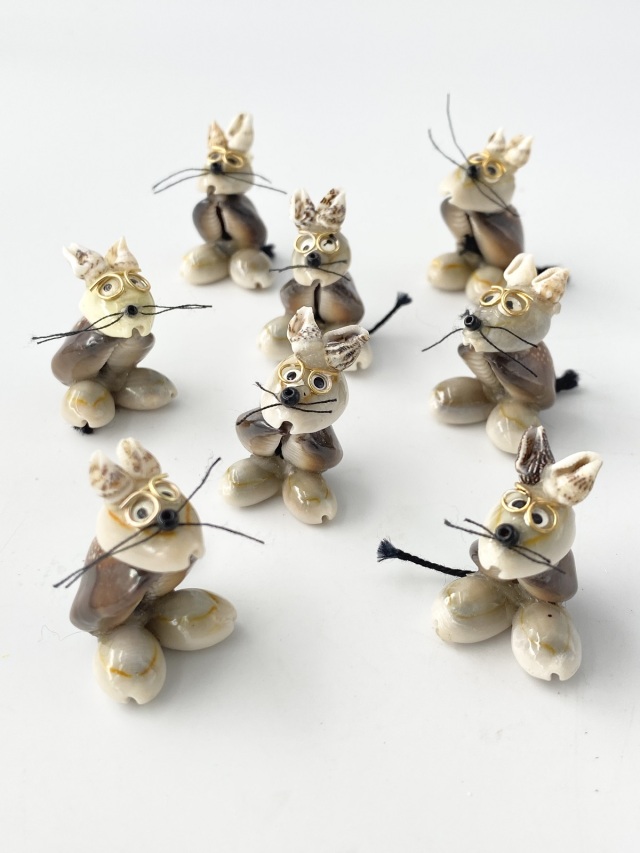 貝細工-ねずみ-【約3.0～4.5cm/5個入】 En: Shell Mouse (Size:3-4.5