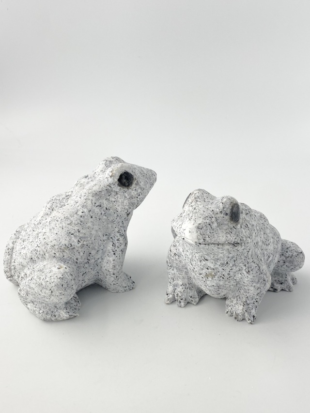 御影石 蛙】子ガエル インテリア置物 オブジェ