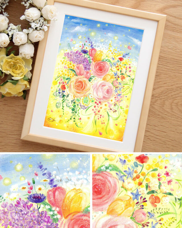 絵画 インテリア 「春の空の下」 春 玄関 風水 運気 パステル リビング