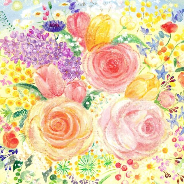 絵画 インテリア 「春の空の下」 春 玄関 風水 運気 パステル リビング