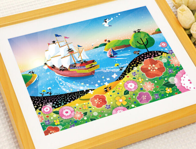 小さいサイズの絵画 「輝きの朝」 (ヒヂリンゴ・聖) | 絵画通販KAWAII