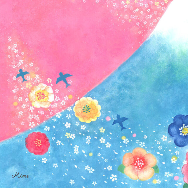 絵 幸せアート 富士山 「歓びの空へ」 水彩画 風景画 絵画 誕生日