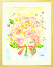 黄色とオレンジの絵画・明るい絵・幸せの絵 | 絵画販売 KAWAII ART