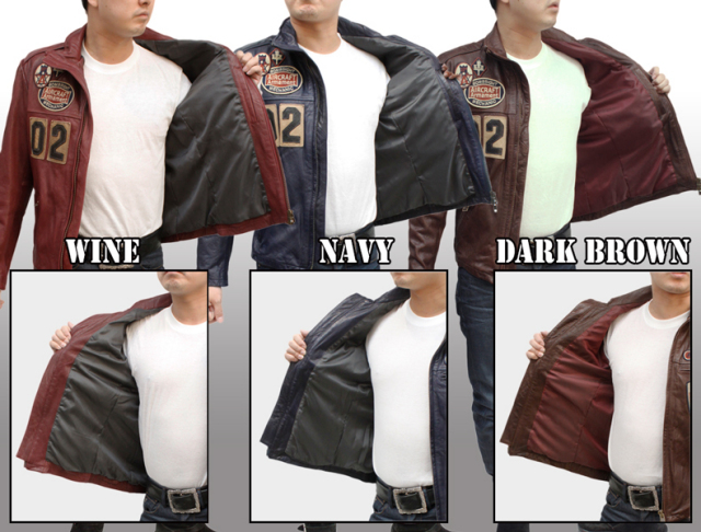 メンズ AVIREX アビレックス パッチドゴート （ヤギ革） ステンカラー