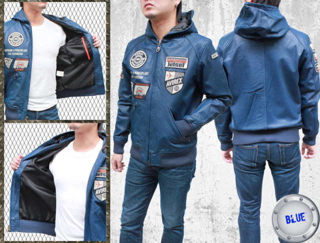 AVIREX(アヴィレックス) 山羊革（ゴート） パーカー レザージャケット