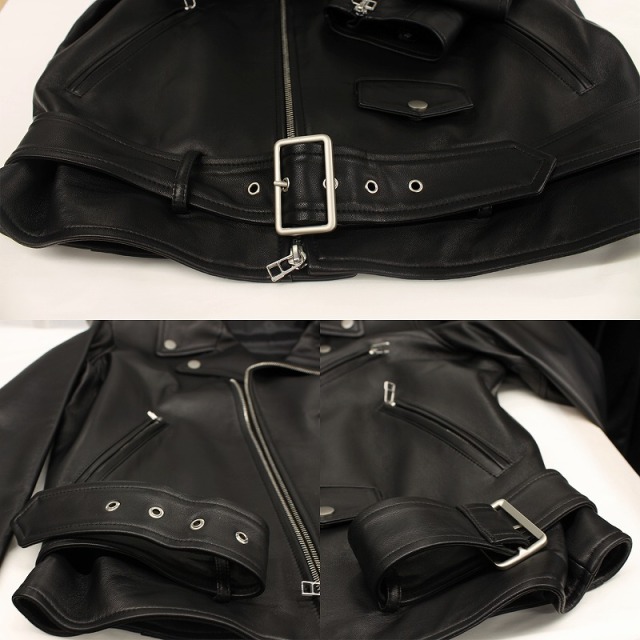 本革 ダブルライダースジャケット USタイプ メンズ ラムレザー