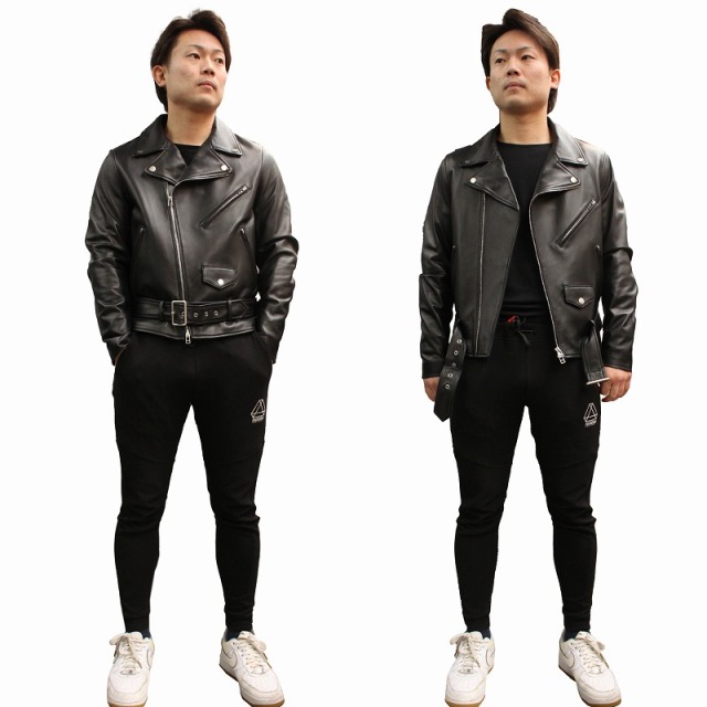 本革 ダブルライダースジャケット USタイプ メンズ ラムレザー
