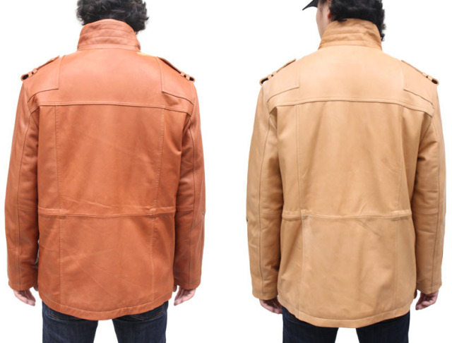 ラム革 スタンドカラージャケット メンズ ブラウン/キャメル M/L/LL/ 7668