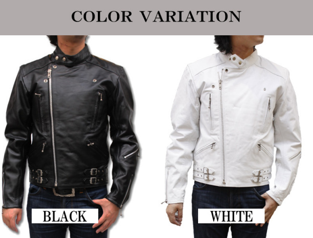 水牛革 シングルライダースジャケット メンズ UKタイプ ブラック