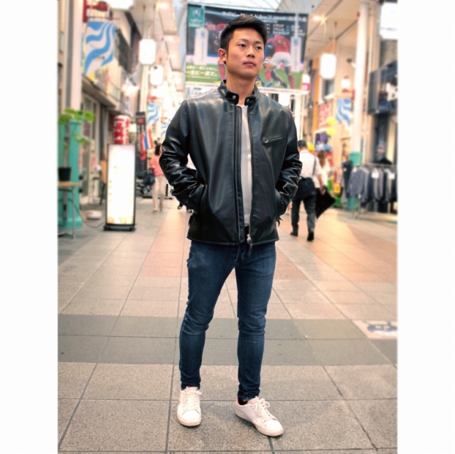 Y2LEATHER 日本製 馬革 シングルライダースジャケット メンズ ブラック