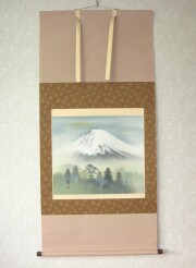 掛け軸 富士山水◇倉地邦彦（真作・新品）