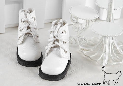 coolcat 編上げショートブーツ/白15-03