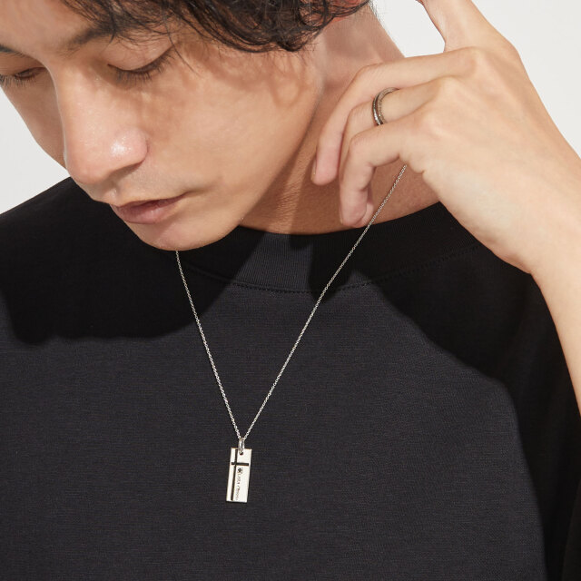 ペアネックレス シルバー925 sv925 銀 ノーブル クロス p3051-p