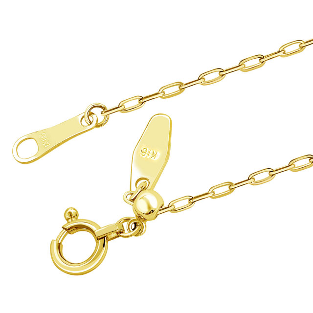 ゴールド チェーン ネックレス 18金 K18 シャインカット 幅 1.0mm 約