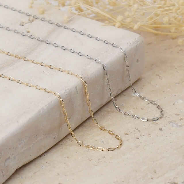 ゴールド チェーン ネックレス 18金 K18 シャインカット 幅 1.0mm 約