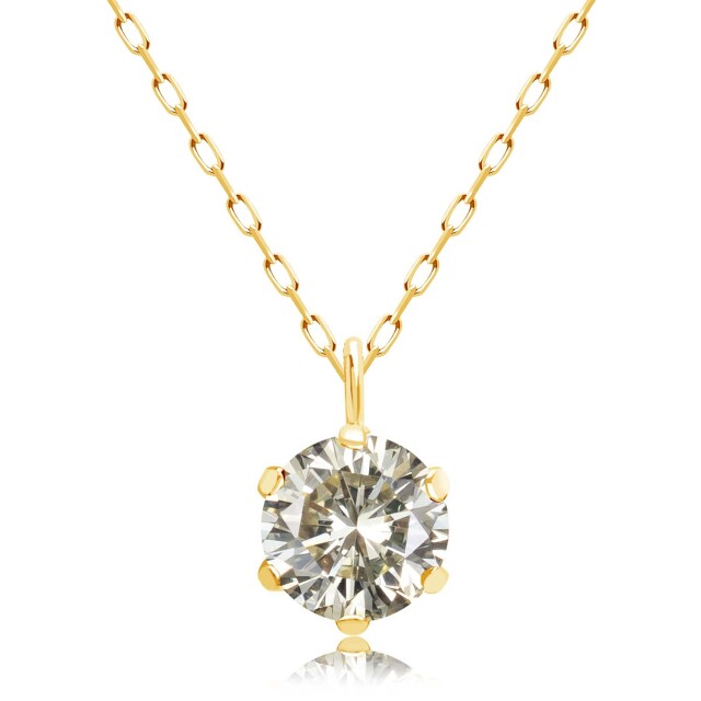 ネックレス ダイヤモンド シャンパンカラー VSクラス 6本爪 0.3ct 一粒