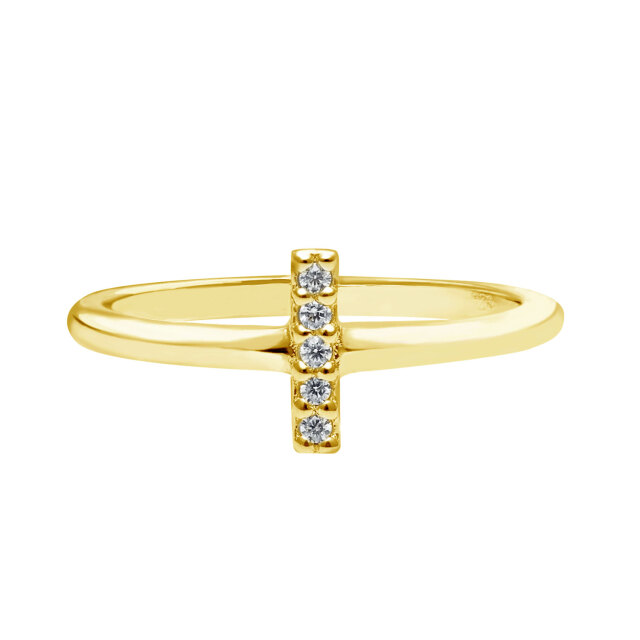 ピンキーリング レディース シルバー925 イエローゴールド バー