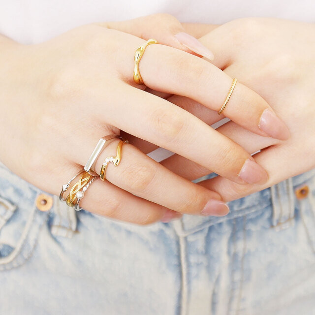 ピンキーリング レディース シルバー925 シルバー カラー ジルコニア