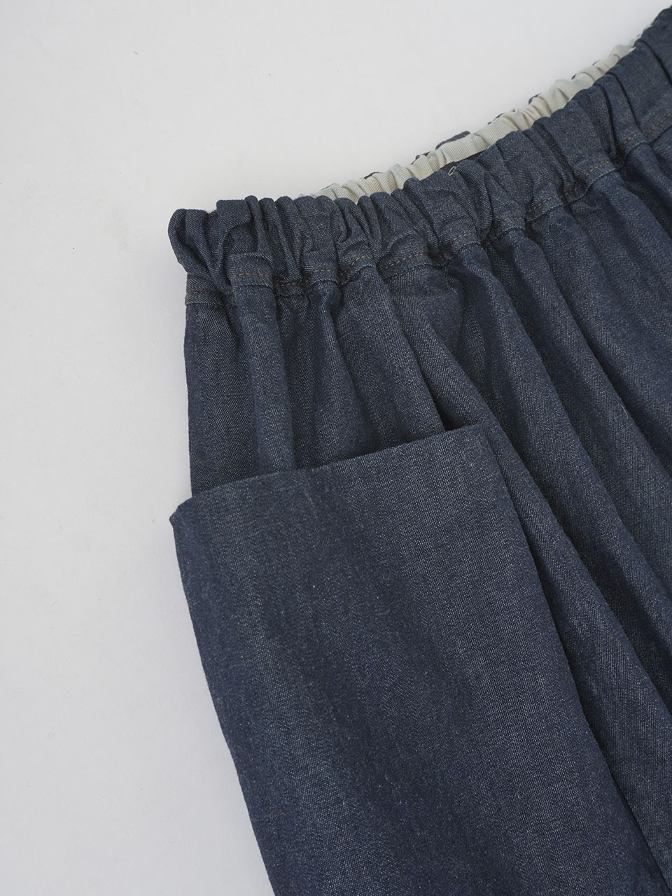 20／－ムラ糸ダンガリーバルーンギャザースカート