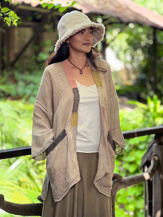 HEMP100% 手織り ジャケット・草木染め【パヤカ オンラインショップ】