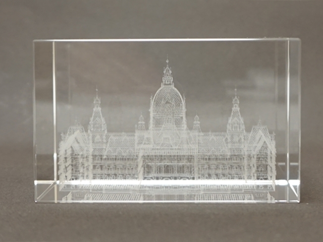 508-2】3Dガラスクリスタルアート/ハノーバー（ハノーファー）市庁舎