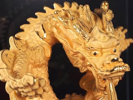大開運置物】◇迫力満点！特大サイズ◇純金仕上げ！ゴールドドラゴン