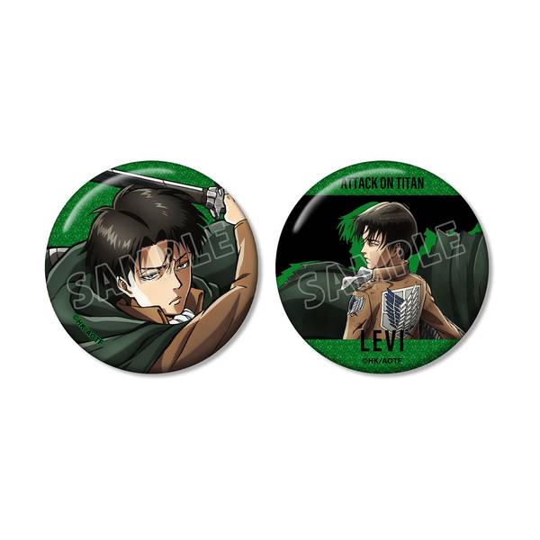 進撃の巨人リヴァイ グリッター缶バッジ 2個セット | 4571622858240