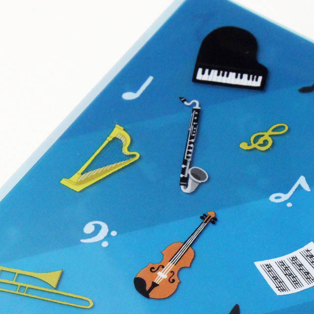 A5版 3ポケットクリアファイル 楽器 354752 音楽雑貨・アクセサリー