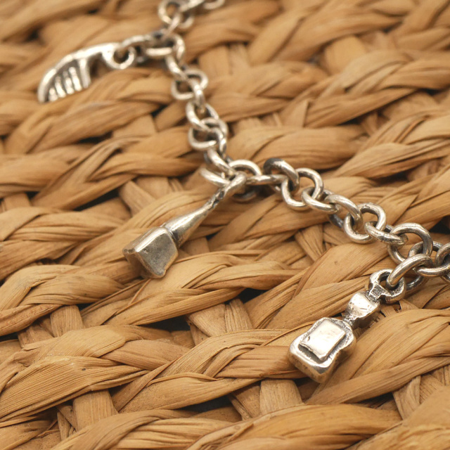 TOOL925 スカル×工具×道具 シルバーチャームブレスレット skull × tool