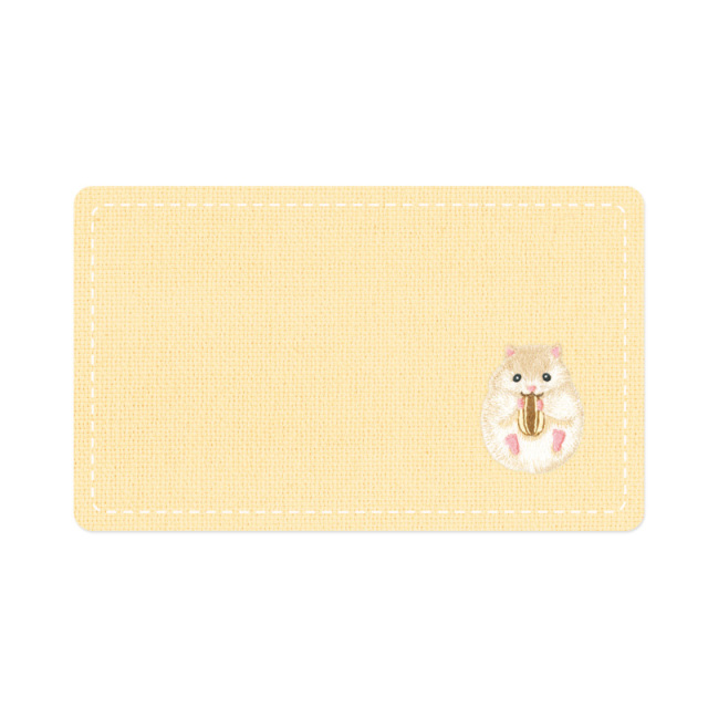 SMC-04：刺しゅうのメッセージカード 名刺サイズ 8枚入り ハムスター〔OZ〕