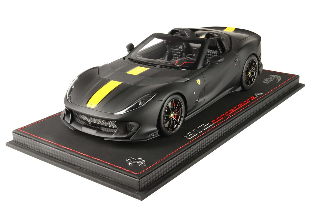 BBR P18209IV 1/18 Ferrari 812 Competizione A Matt Black / Yellow