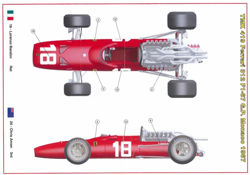 取り寄せ] タメオ 1/43 メタルキット フェラーリ 312 F1-67 モナコGP